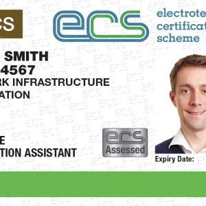 ECS Network Infrastructure Installation Assistant card (White with a Green Stripe)