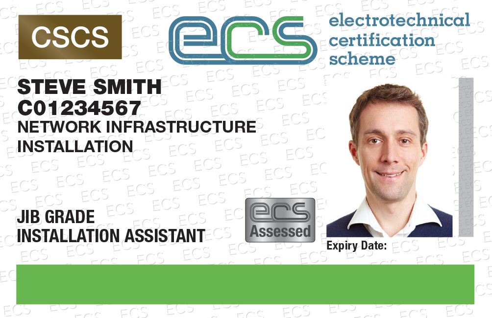 ECS Network Infrastructure Installation Assistant card (White with a Green Stripe)